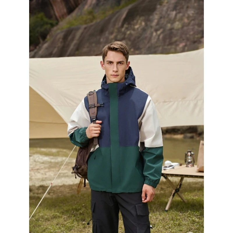

2025 Spring and Autumn Men's and Women's New Outdoor Jackets Splicing Color Jackets Zipper Hoodies Sportswear Casual Couple Tops