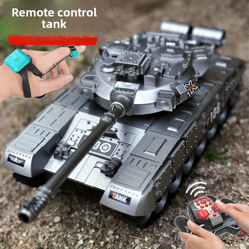 Zdalnie sterowany czołg z dzbankiem - Realistyczny model gąsienicowy pojazdu pancernego Battle Tiger dla chłopców