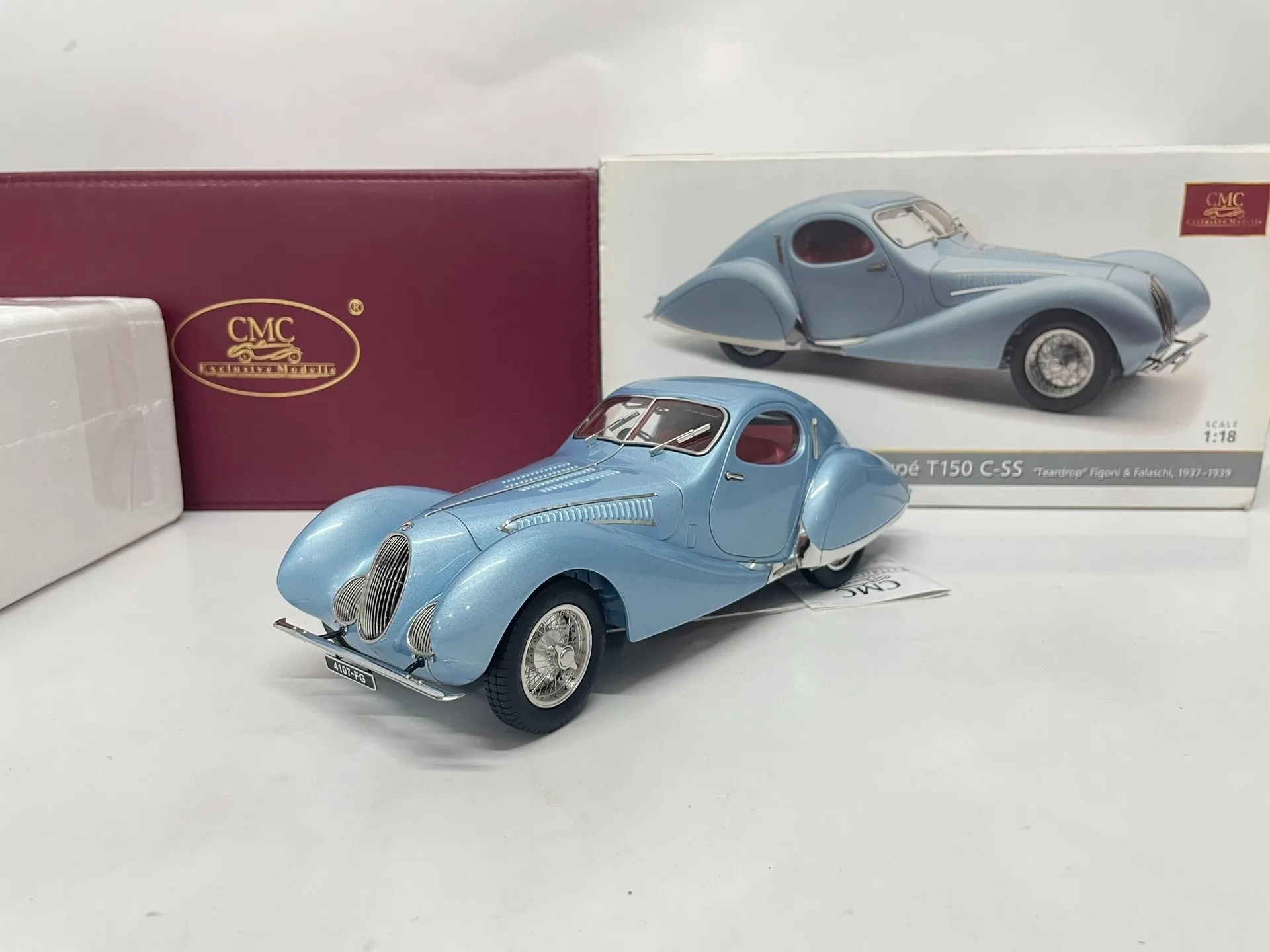 

CMC 1:18 Talbot Lago Coupe T150 Ice Blue Simulation Limited Edition All Open Alloy Metal Static Car Model Toy Gift