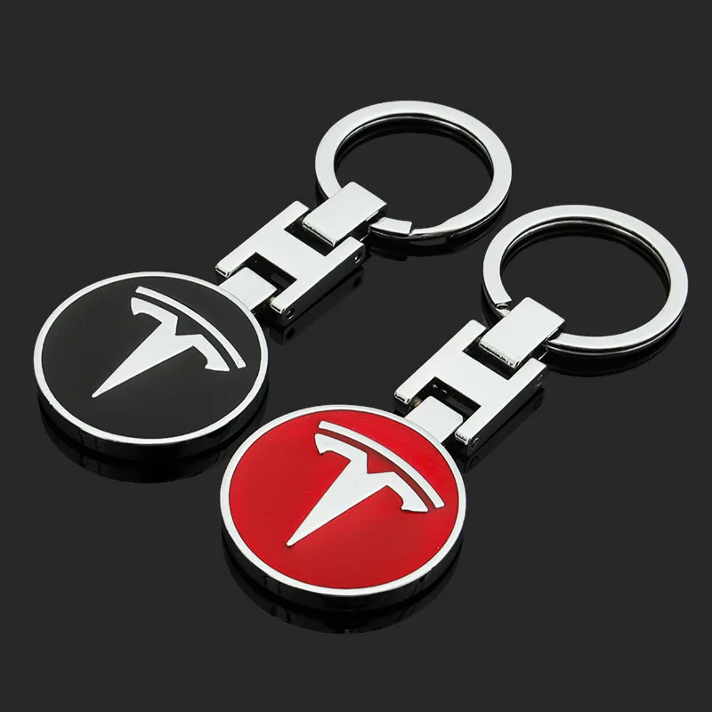 3D Metal/Leather Car Logo Key Chain Keyring Auto Interiors Accessories For Tesla Model 3/Model YSX Cybertruck Juguete Bonina