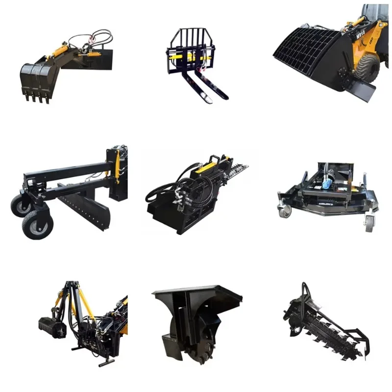 

Front End Mini Tracked Wheel Skid Steer Loader Attachments Grader/Mulcher/Stump Grinder/Flail Mower/Snow Sweeper