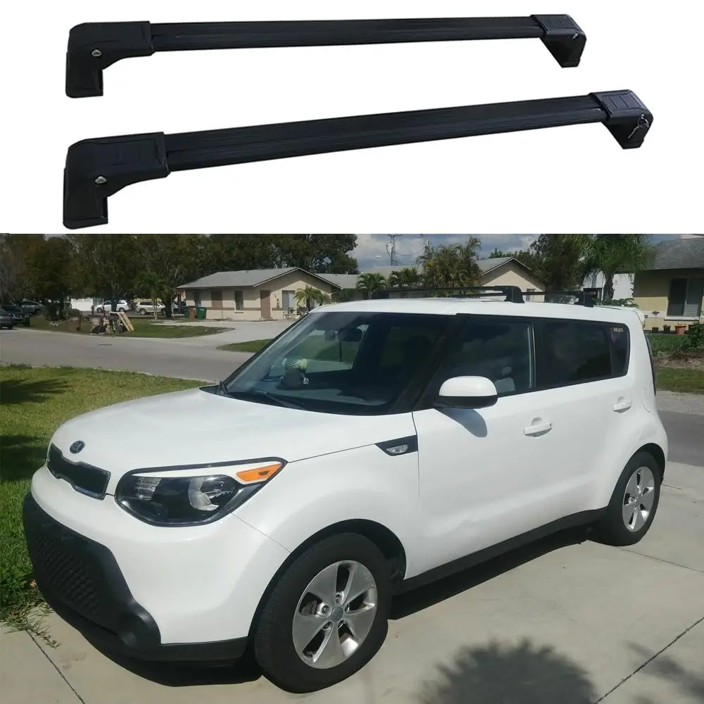 High Quality Aluminum Cross Bars Fits for KIA Soul 2014-2024 Roof Rail Crossbar Luggage Carrier Roof Rack Rail Carrier Lockable