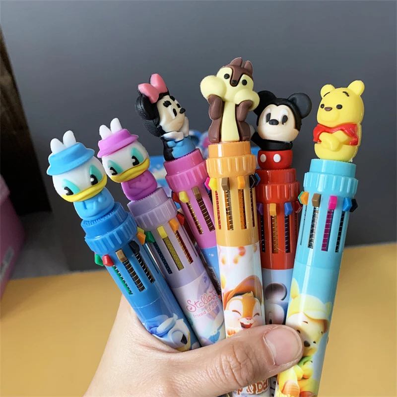 

24/36pcs Disney Creative Mouse Bear 10 Colors Gel Pen Cute 0.7mm Ball Pens Promotional Gift Office School Supplies