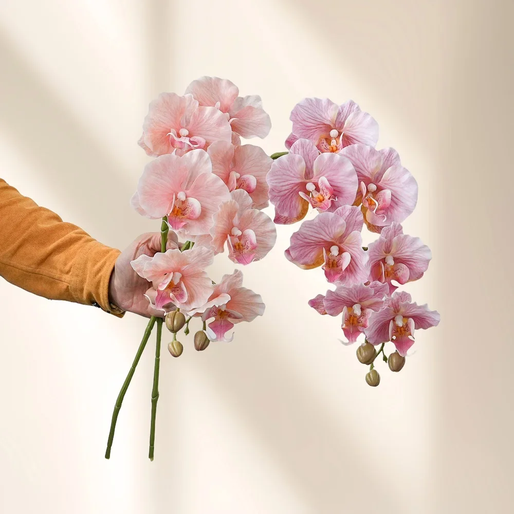 

4 шт. искусственные 7 головок латексные фаленопсис настоящий сенсорный бабочка цветы орхидеи свадебный декор цветочная композиция домашняя вечеринка цветочный