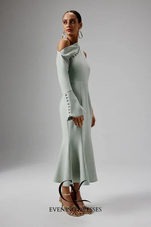 CUYUN فساتين نسائية صيفية حورية البحر طول الشاي غير متماثلة للنساء فساتين لحضور الحفلات الموسيقية مخصصة فستان الحفلات 2025