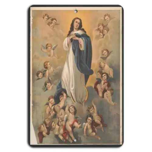 Graceful Ascension: The Assumption with Cherubs-Aluminum