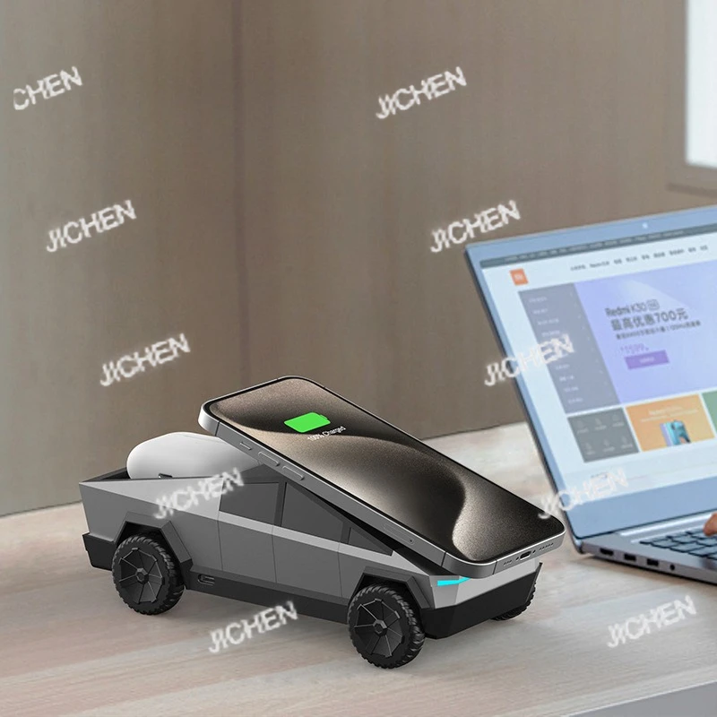 

JC Cybertruck Desktop Stand Qi2 3-in-1 CyberDock Wireless Charging Station for IPhone16 15 14 Pro Max, AirPods, IWatch