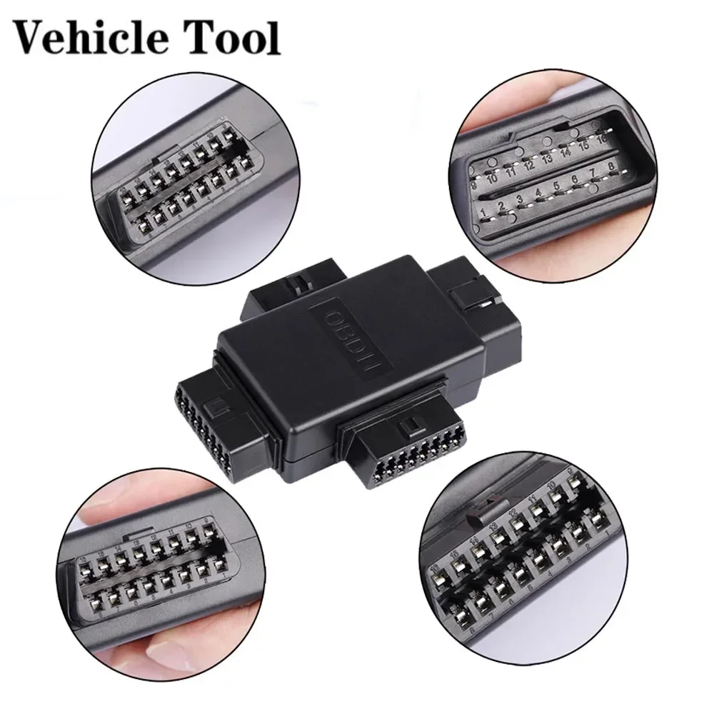 

High Quality OBD2 OBDII Full 16 Pin Male to 3 Female 1 to 3 OBD Cable Splitter Converter Adapter for Diagnostic Extender