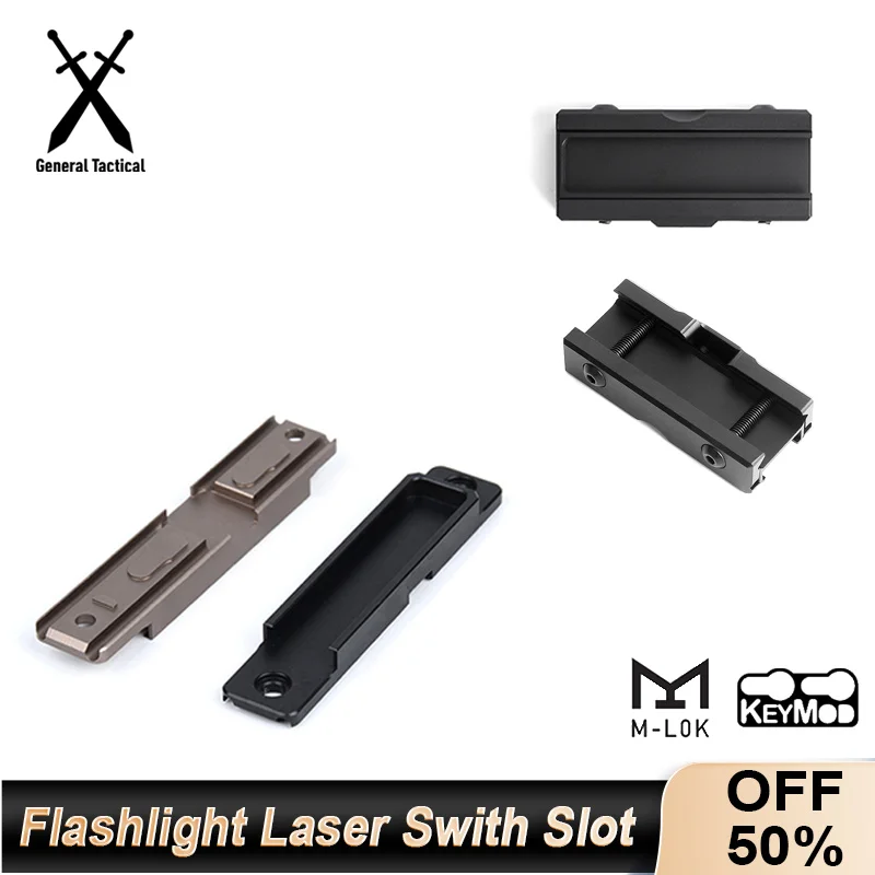 

Tactical M300 M600 Flashlight Remote Switch Mounting Slot Accessories Fit 20mm Rail M-LOK Keymod CNC Pocket Panel Airsoft Base