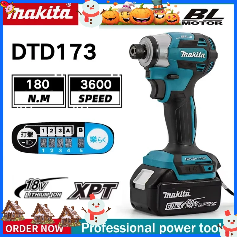 

Makita 18 В аккумуляторная бесщеточная ударная отвертка DTD173 аккумуляторная отвертка сверлильный станок аккумуляторный электроинструмент электроинструмент