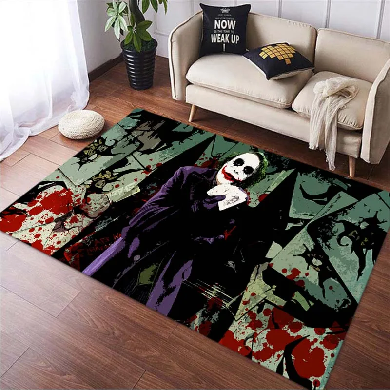 Movie Joker Pattern Living Room Carpet Floor Mat Scary Clown Printed Carpet Floor Mat rugs living room