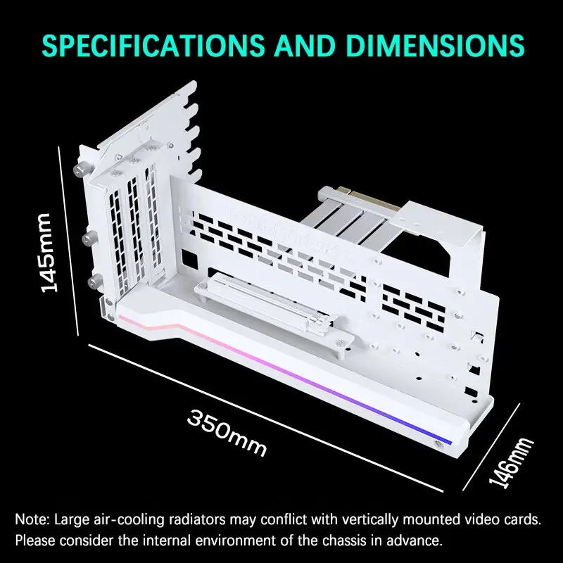 PHANTEKS GPUKT 4.0 ARGB rotatable video cards bracket kit with PCIe 4.0 graphics card adapter cable 220mm Support 40 series GPU