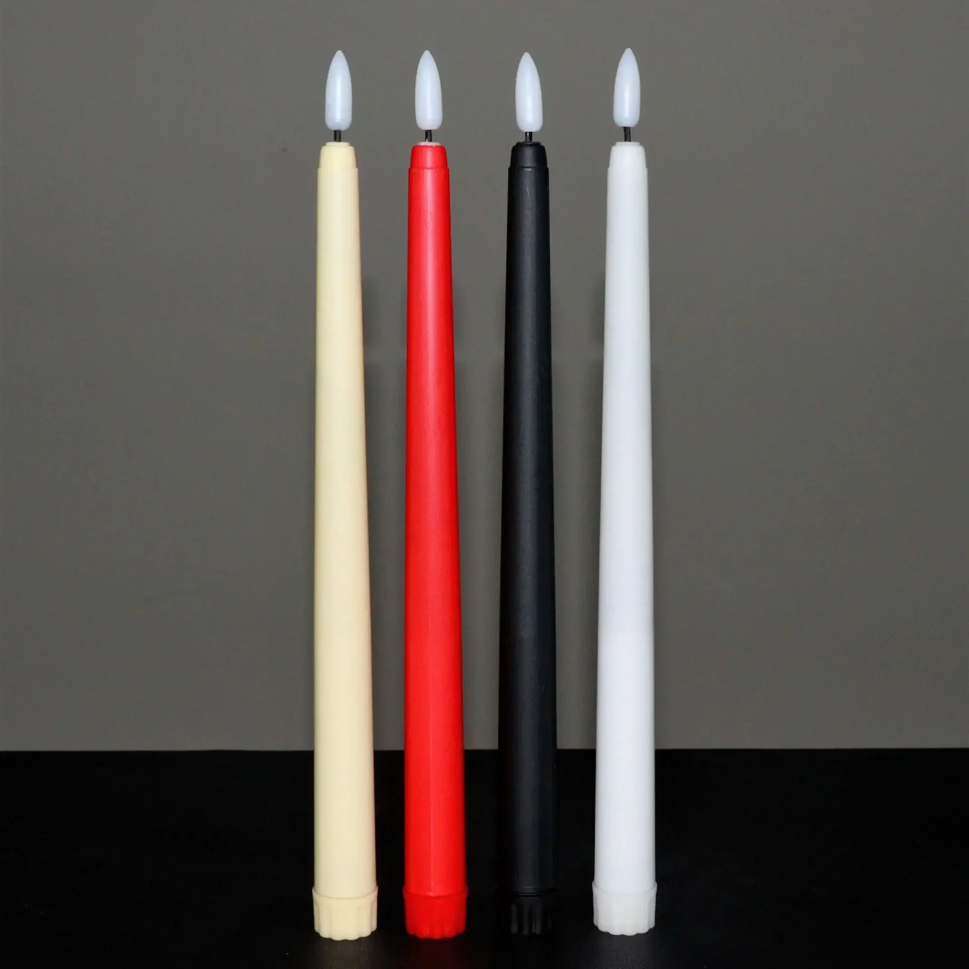 6PCS Wedding Restaurant Decoration LED Electronic Candle Halloween Props 10 Keys Remote Control Long Pole Candles Candle Lantern