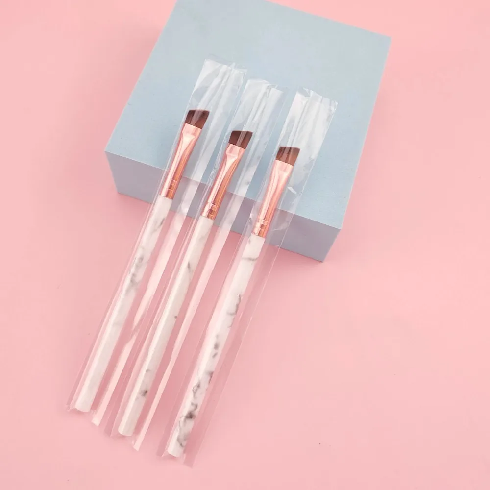 50/100Pcs Slanted Eyebrow Brush Flat Angle Blade Eyeliner Brush Handle Professional Precision Eye Makeup Beauty Applicator Tools