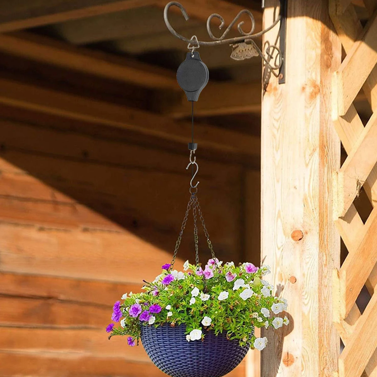 

2Pcs Adjustable Retractable Garden Hooks for Home Use Telescopic Design Ideal for Hanging Flower Pots, Baskets & Bird Cages