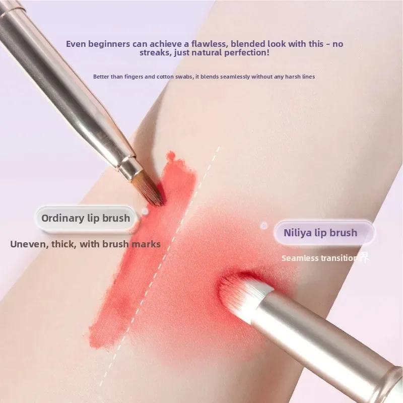Make-up vlekken Concealerborstel Lipmake-uptool Draagbare mini-lippenstiftborstel met deksel Make-upborstel met ronde kop voor lippen