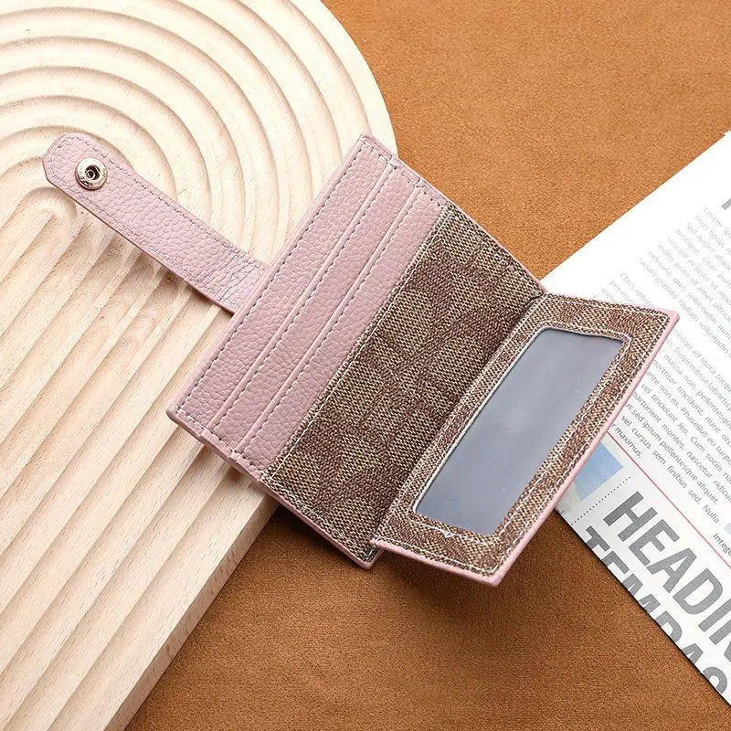 2026 New Monogram Ultra-thin Ins Style Card Holder Fashion Mini Short Envelope For Women Appliques ID Wallet Credit Card Purse