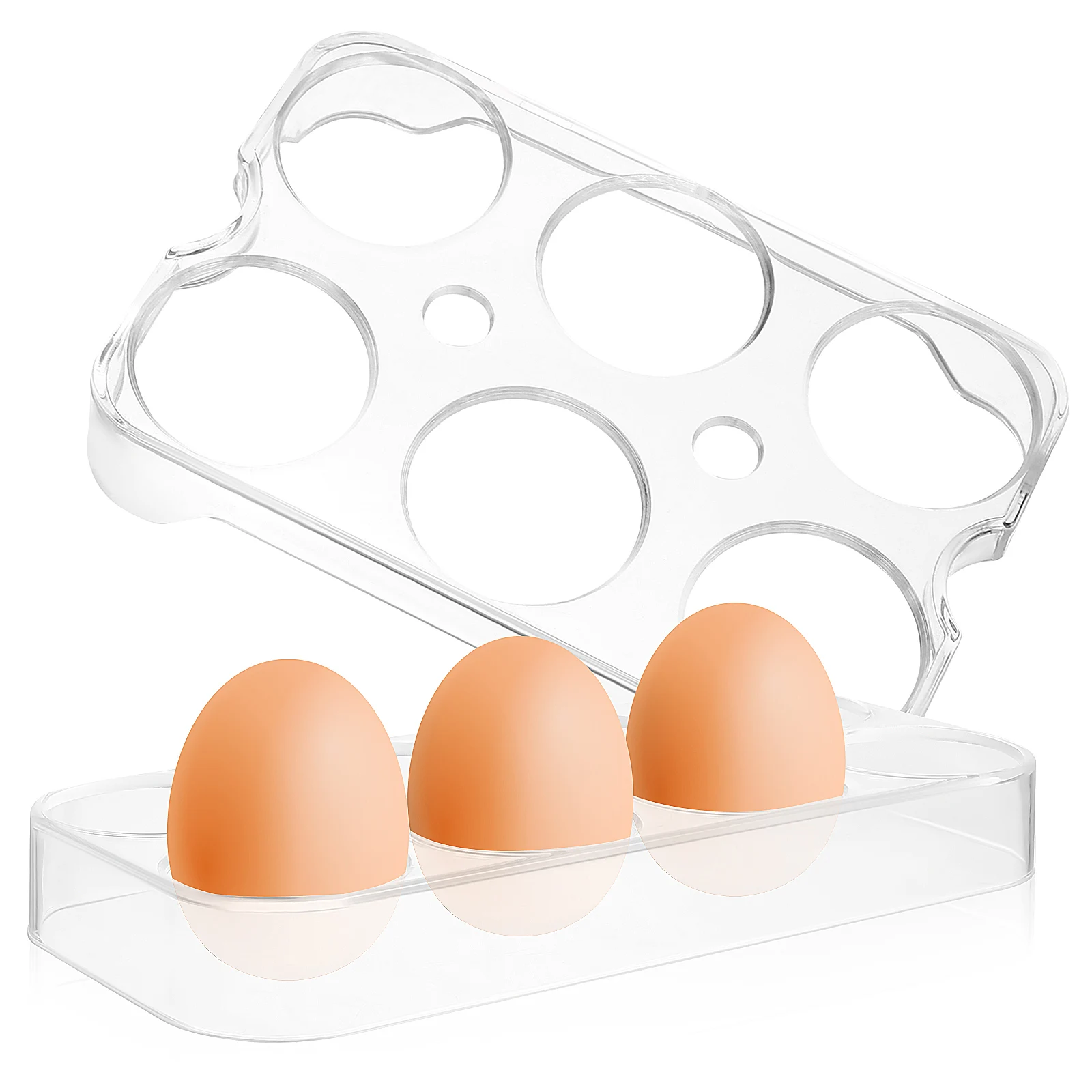 

4 Pcs Egg Trays Reusable Plastic Egg Holder Storage Fridge Refrigerator Tray Racks Pantry Kitchen Camping Picnic