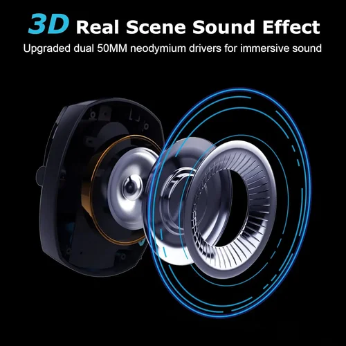 Imagen 2 del producto Acinaci-auriculares inalámbricos con micrófono para juegos, cascos con Bluetooth 2,4G, USB 3,5mm, con cable, 3 modos para PC, PS4, PS5, Mac, Switch