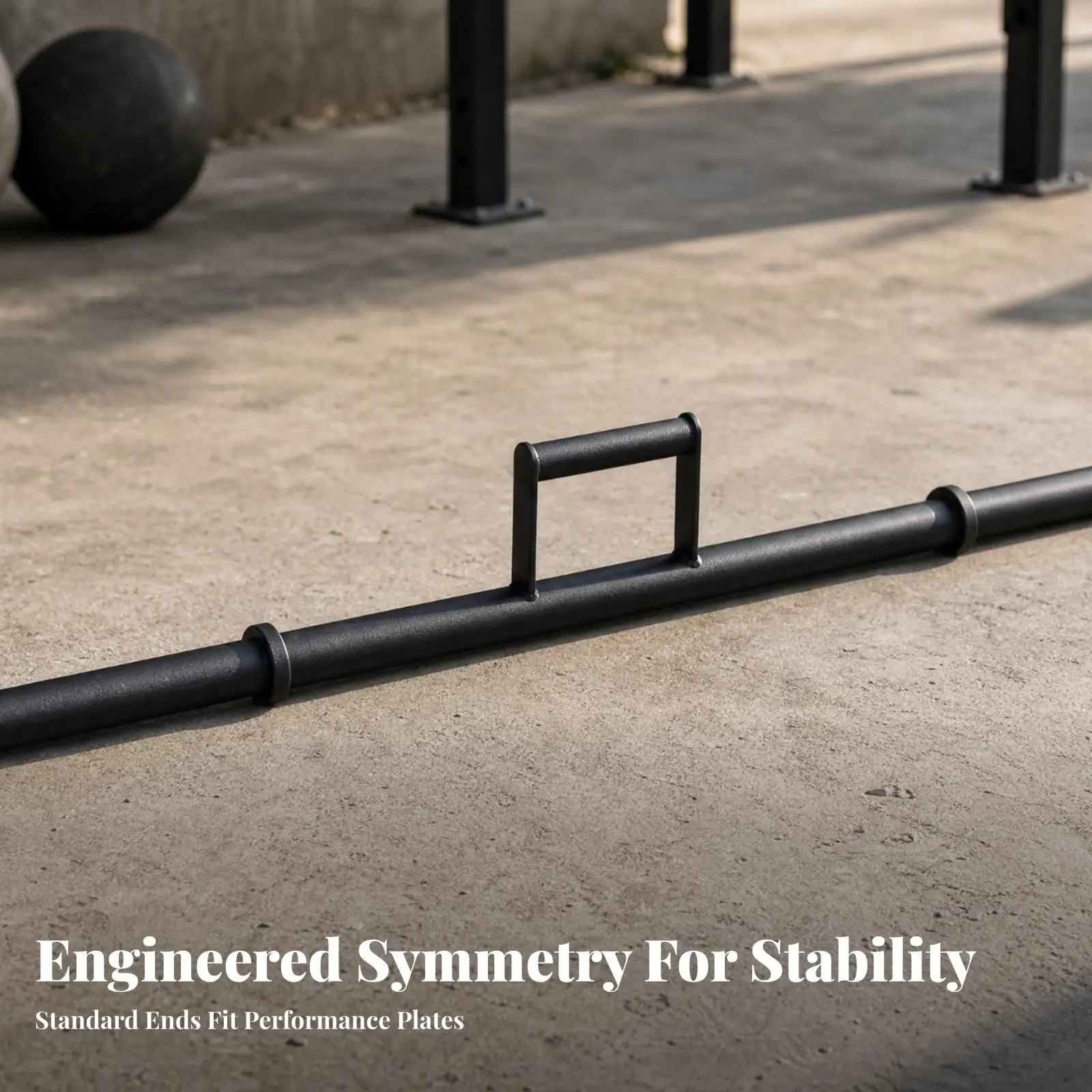 Iron Farmer Walk Training Bar with Spring Collars for Loaded Carry and Endurance Exercise