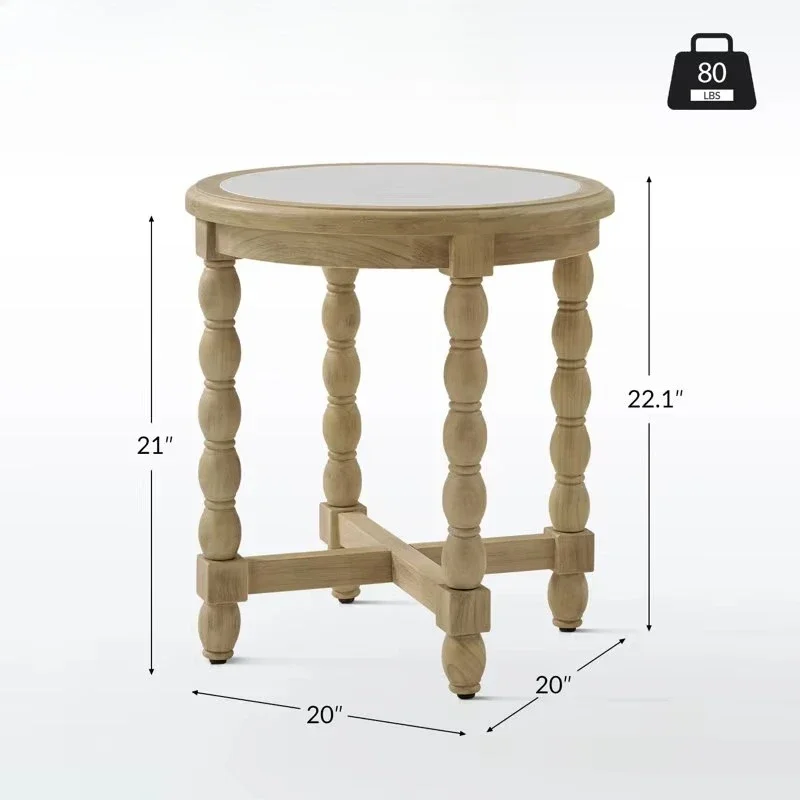 Farmhouse coffee table round wooden retro side table living room indoor coffee table