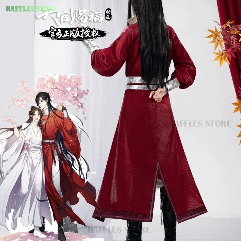 

TGCF Tian Guan Ci Fu Hua Cheng Костюм Парик Huacheng Heaven Official's Blessing Аниме Косплей Красный Костюм Tianguancifu Hanfu yi; 4