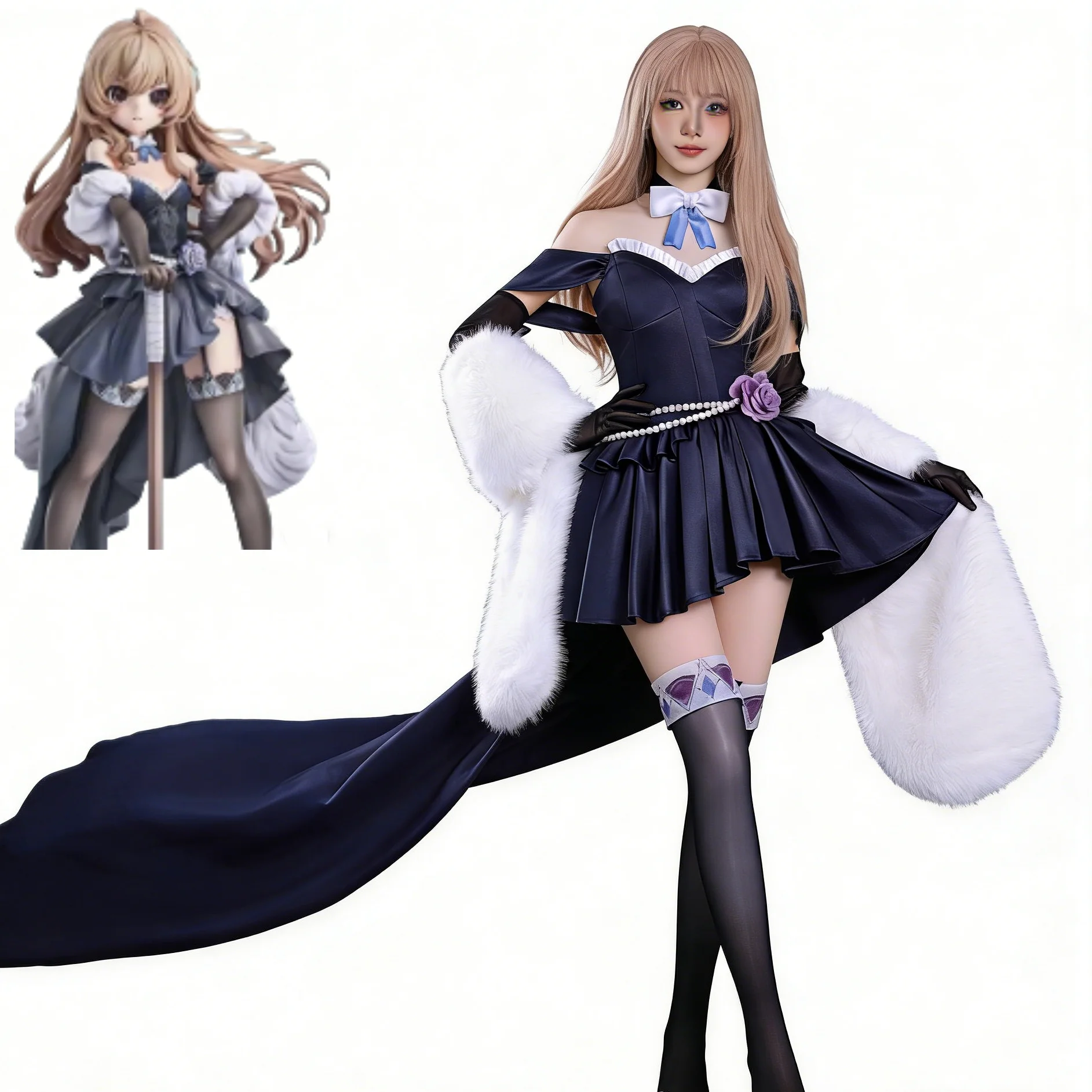 

Аниме Тигр × Дракон Айсака Тайга Косплей Костюм Плюшевая Принцесса Длинное Платье Шаль Полный Комплект Хэллоуин Карнавальный Костюм Для Женщин