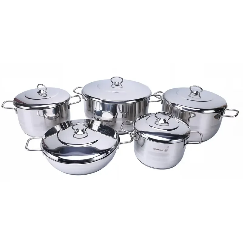 5pcs Stainless Steel Set Pot Cooking Utensil Set Kitchenware Set Cooking Pot Factory Wholesale