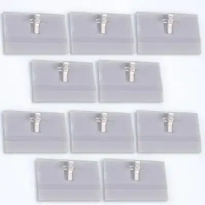

50pcs PVC Name Tag Clips Staff Badge Clip Transparent ID Card Holder Serrated Alligator Clip Nurse Office Use