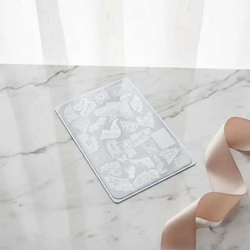 Nail Art Stamping Plate French Lace Wave Design Rustproof Steel Plate DIY Manicure Tool for Nail Lovers Gift