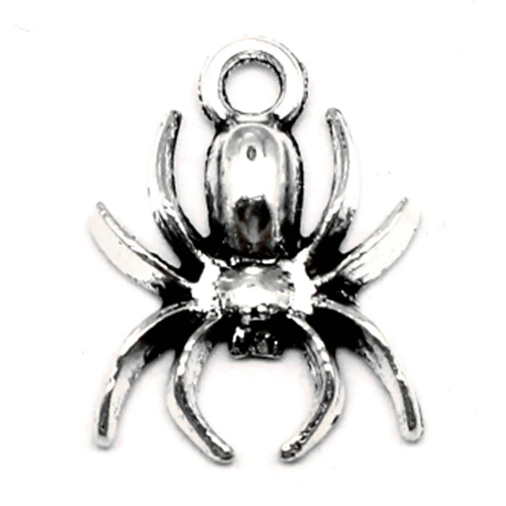 160pcs Wholesale Jewelry Lots Spider Charms Pendant Supplies For Jewelry Materials 14x18mm