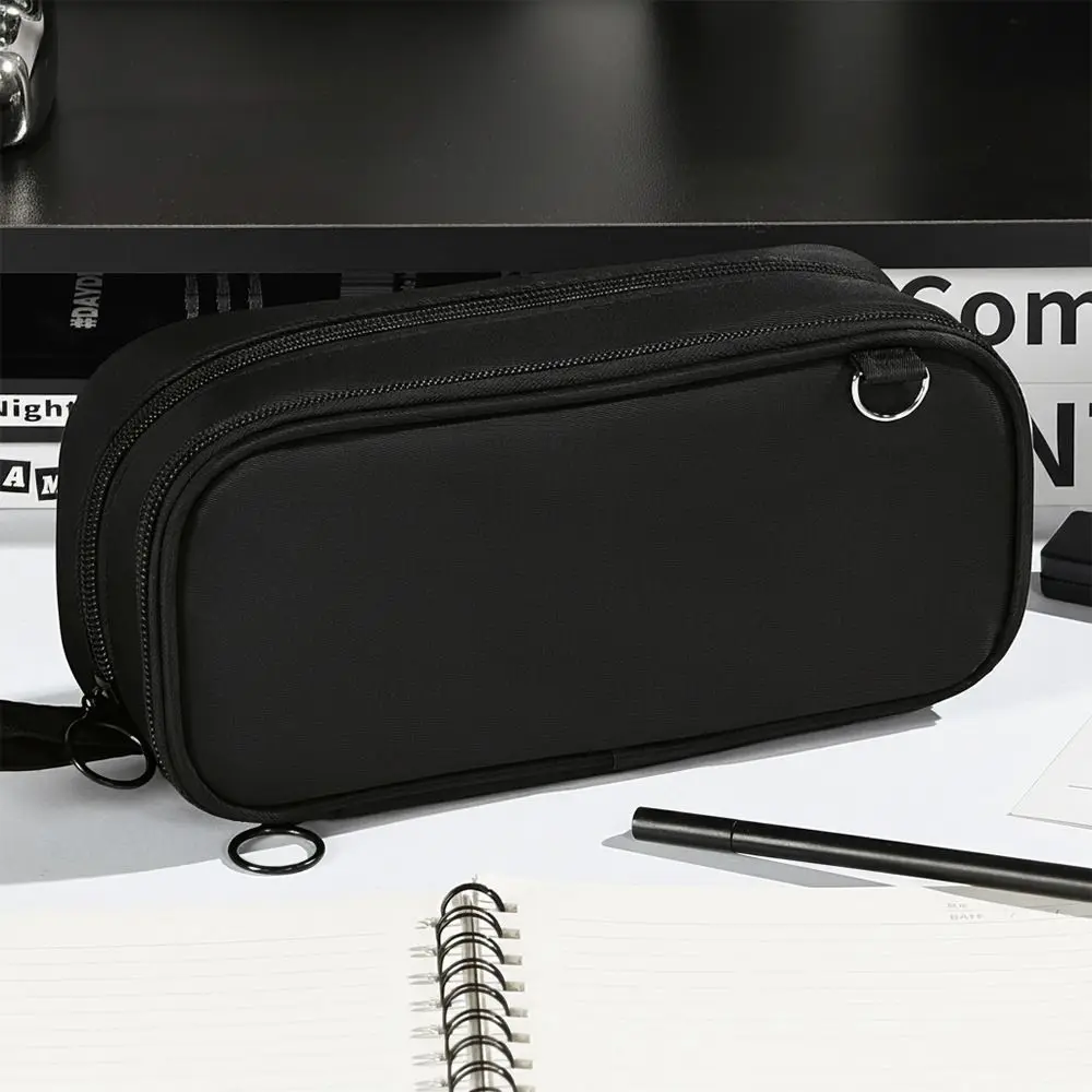 Multi-functional Solid Color Pencil Case Multi-layer Large Capacity Pencil Pouch Portable Stationery Bag Students