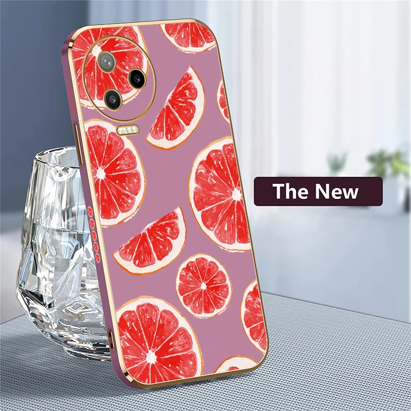 حافظة هاتف ناعمة مقاومة للصدمات لهاتف انفينيكس تكنو كامون 17 16 S 15 Air 30 5G 20 Pro 18 19 Neo غطاء فواكه برتقالي مطلي بالسيليكون