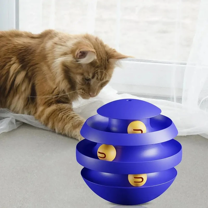 3 Levels Pet Cat Dog Toy Three Levels Training Amusement Kitten Tracks Cat Intelligence Amusement Triple Disc Tumblers