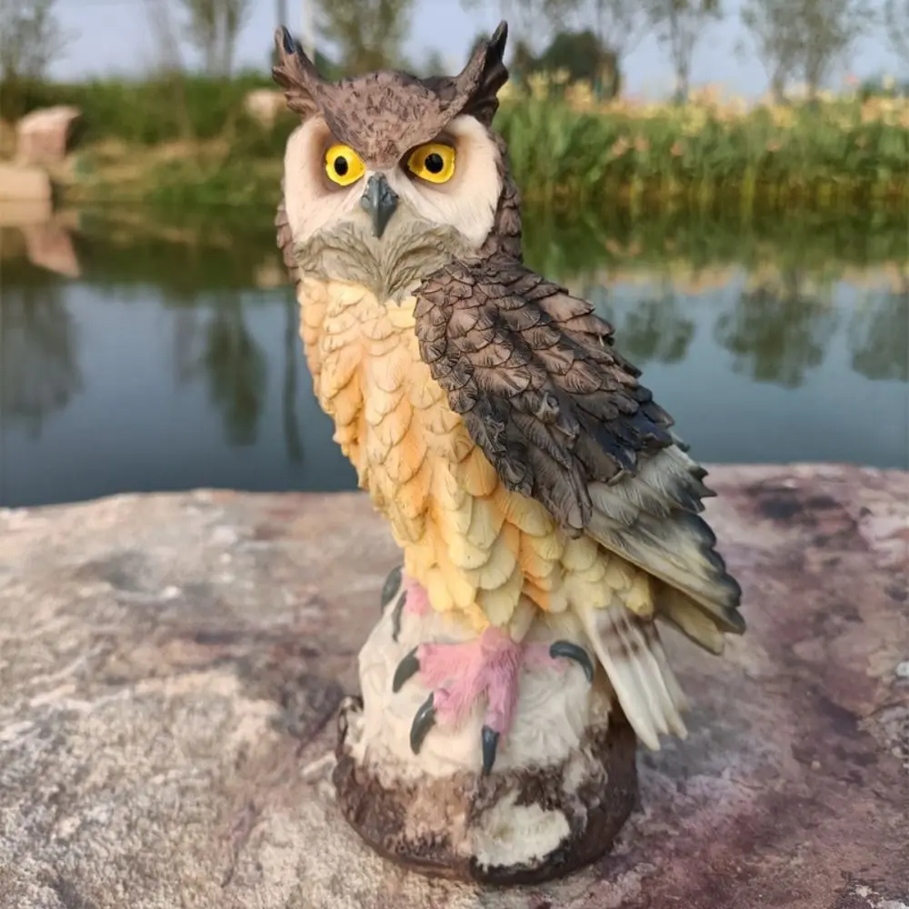 

Animal Sculpture Anti-bird Owl Statue Waterproof Realistic Owl Figurines Handmade Resin Garden Owl Decorations Garden