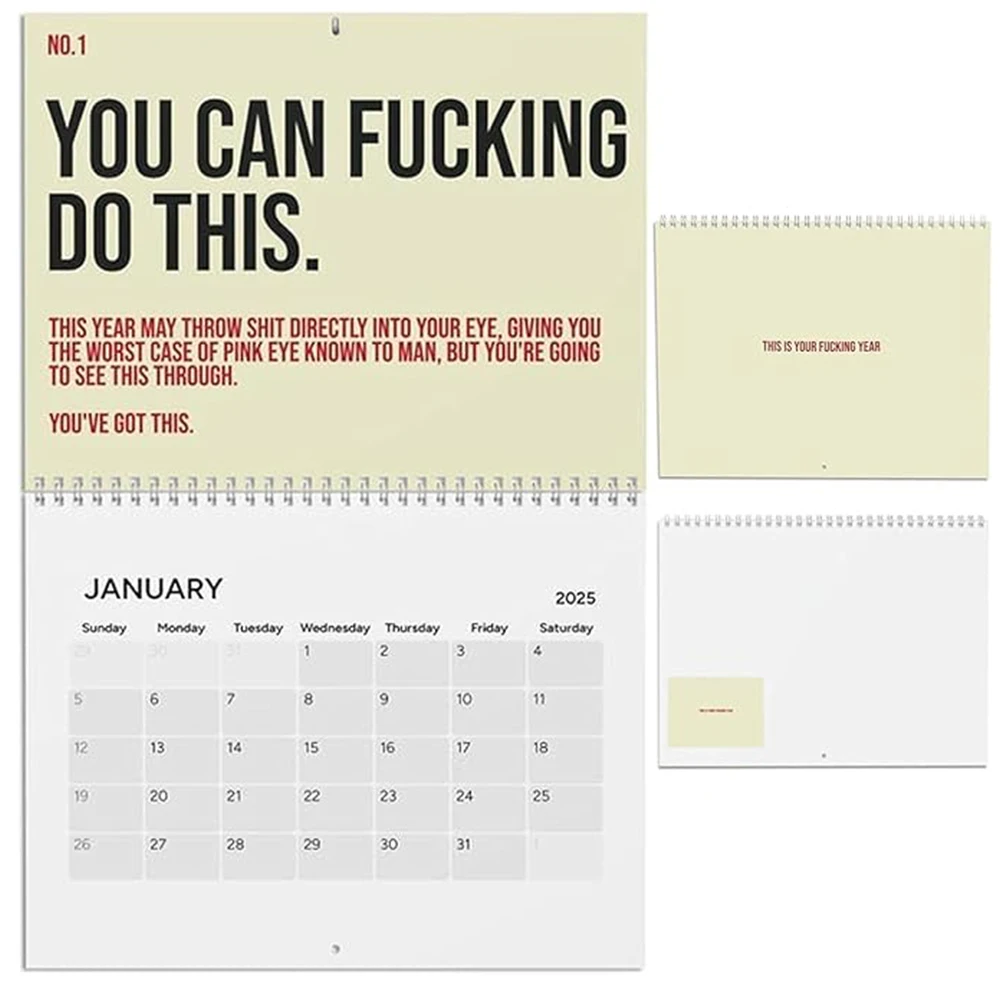 Daily Motivational Calendar 2025 Daily Triumphs Calendar for Wall Funny Hanging Inspirational Wall Calendar Note Pads