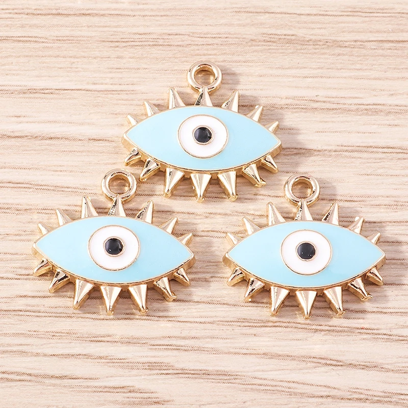 Tusember 20 Stück/Set 18*17mm Böhmische Türkische Böser Blick Anhänger für Schmuckherstellung Ohrringe Halskette Armband DIY – Detail 4