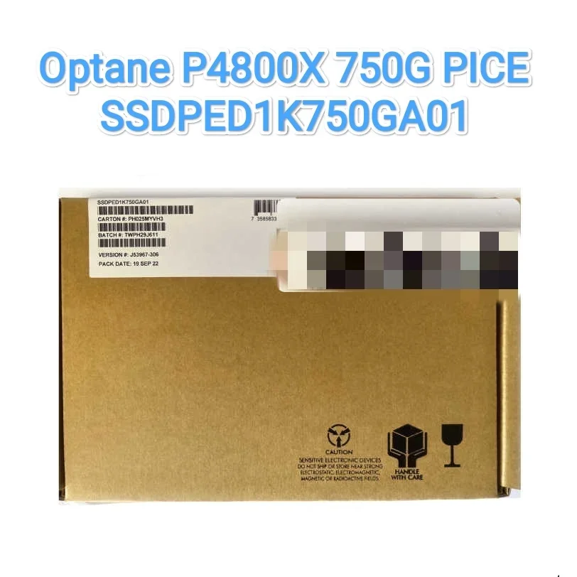 Brand new SSDPED1K750GA01 For  Optane DC P4800X 750GB PCIe 3.0 x4 HHHL AIC 30DWPD - 3D XPoint SSD Solid State Drive