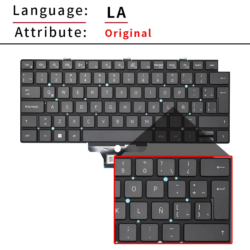 Replacement SP/US/RU/IT Russian Spanish Laptop Keyboard For Dell Latitude 5320 5330 5340 5350 7320 7330 P133G Backlight