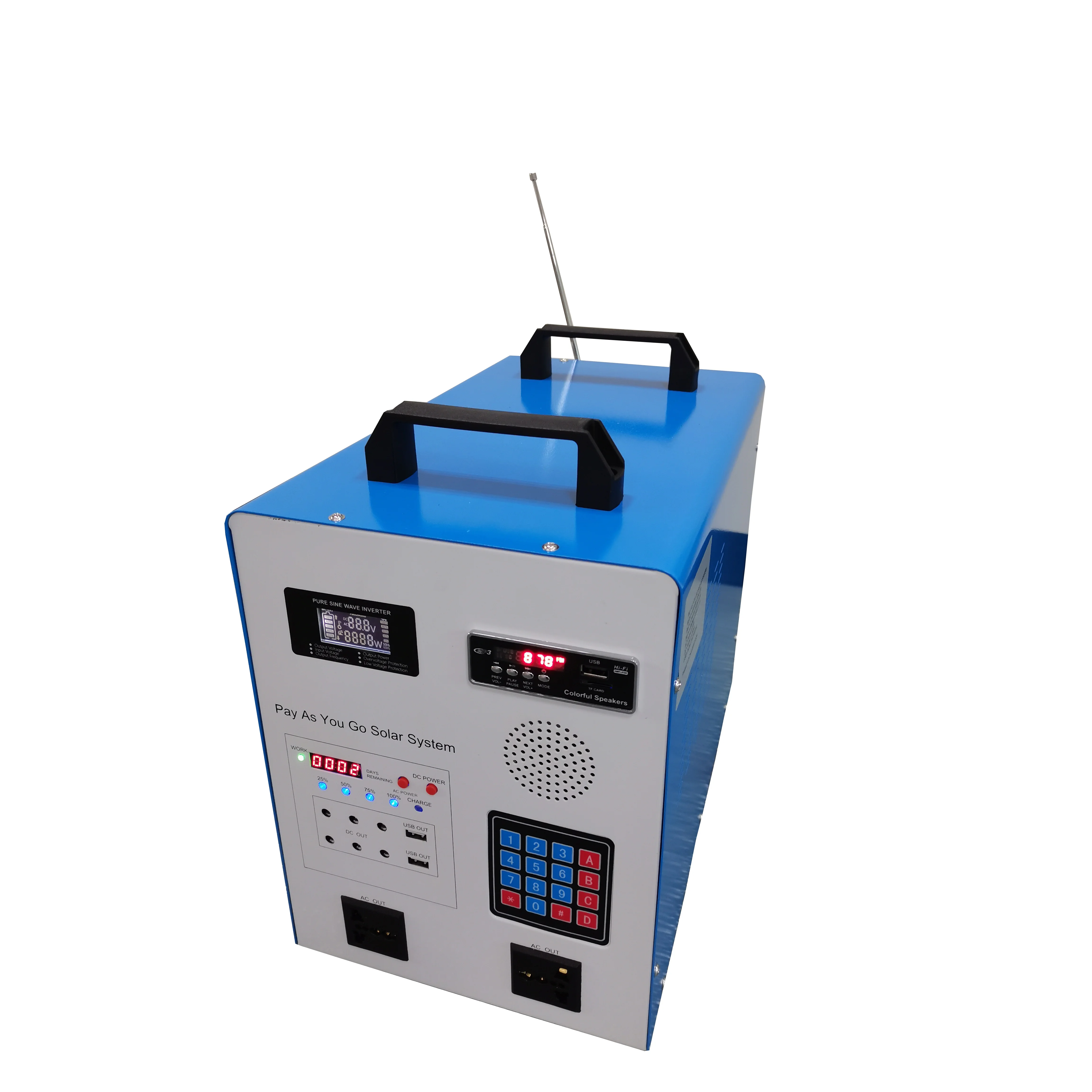 Estación de energía de batería de respaldo, sistema Solar que paga como yo, 12V CC, Panel Solar pequeño multifuncional, Kit de sistema de iluminación verde