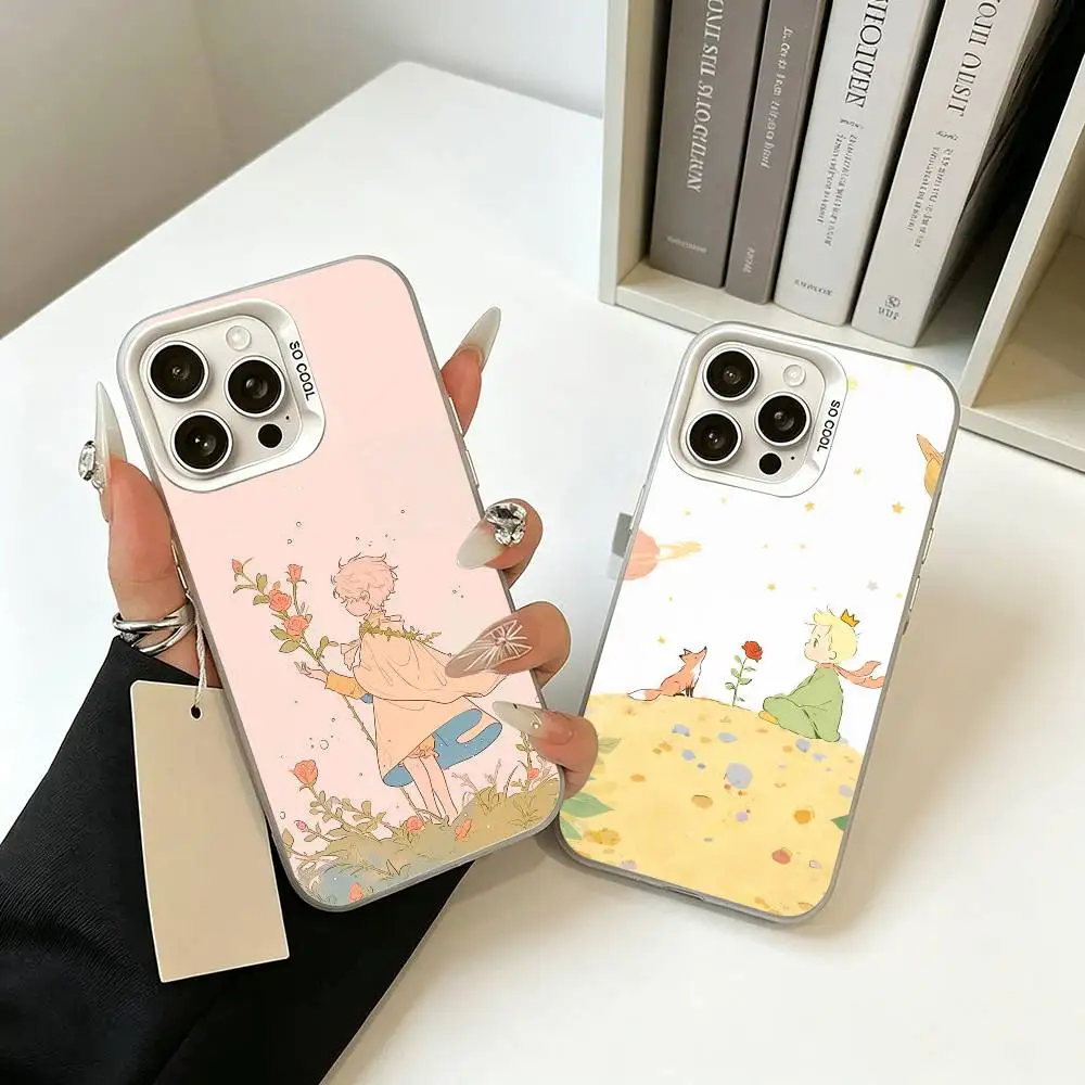 

The L-Little Prince Phone Case For iPhone 11 12 13 14 15 16 17 Pro Max Plus white silver Phone Cover