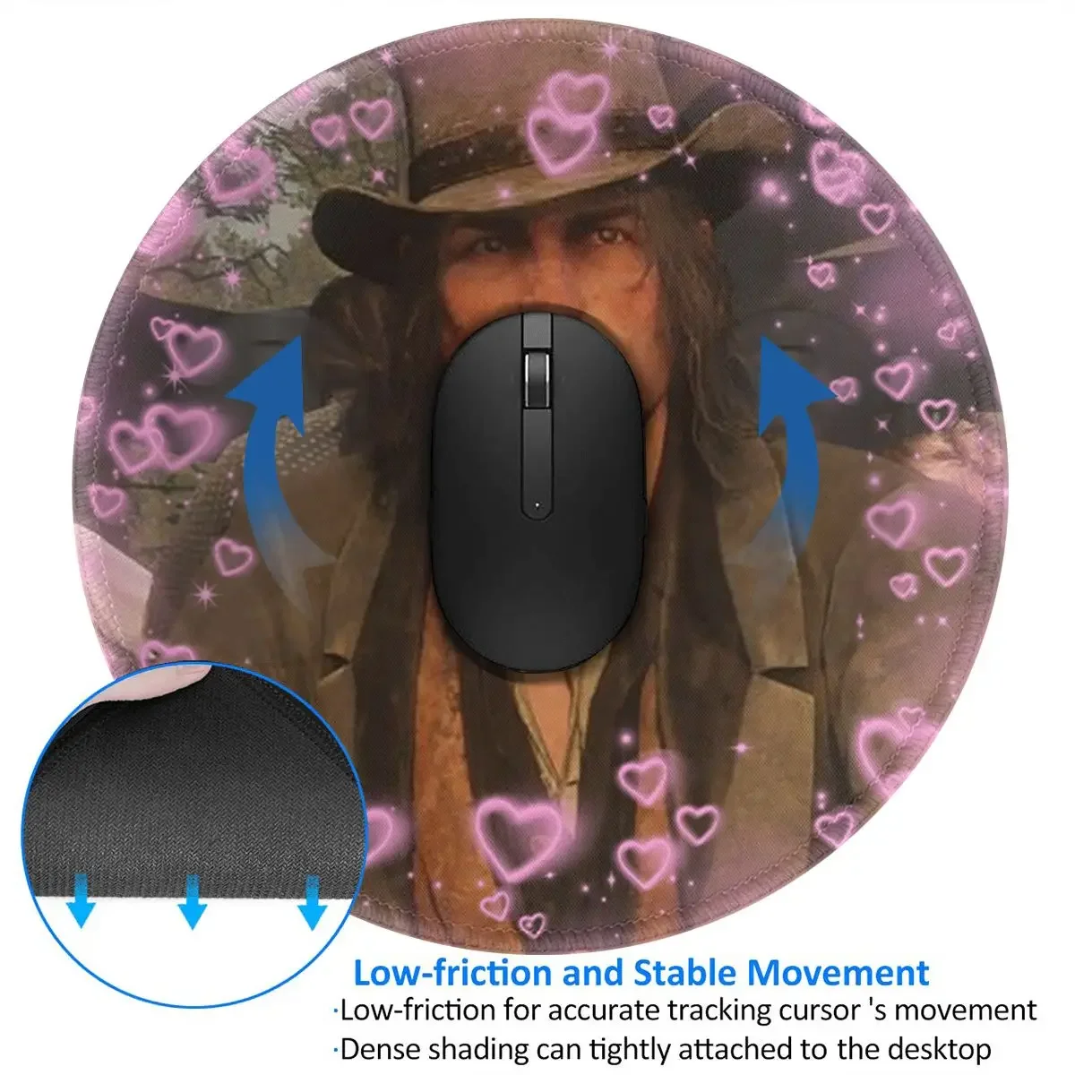 Arthur Morgan Cowboy Gaming John Marston Western Round Mouse Pad Computer Keyboard Mouse Mat Gamer PC Desk Mat
