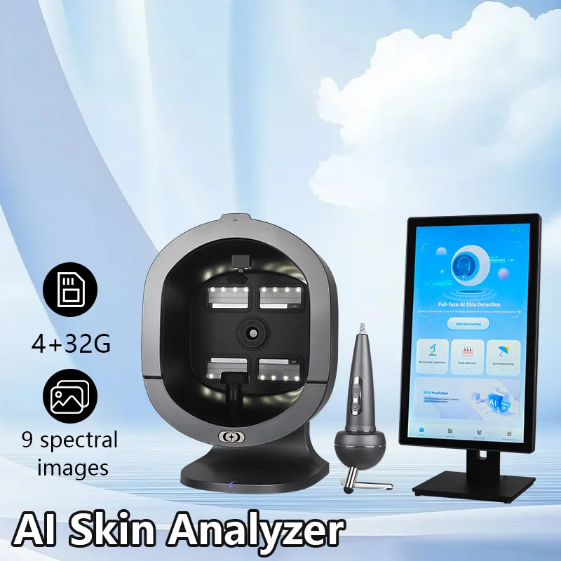 3D AI Skin Analyzer Facial Scanner Skin Analyzer With Scalp Hair Analysis Machine