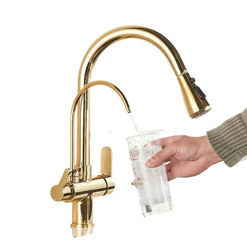 

Kitchen faucet, dual handle faucet, purifying kitchen sink faucet
