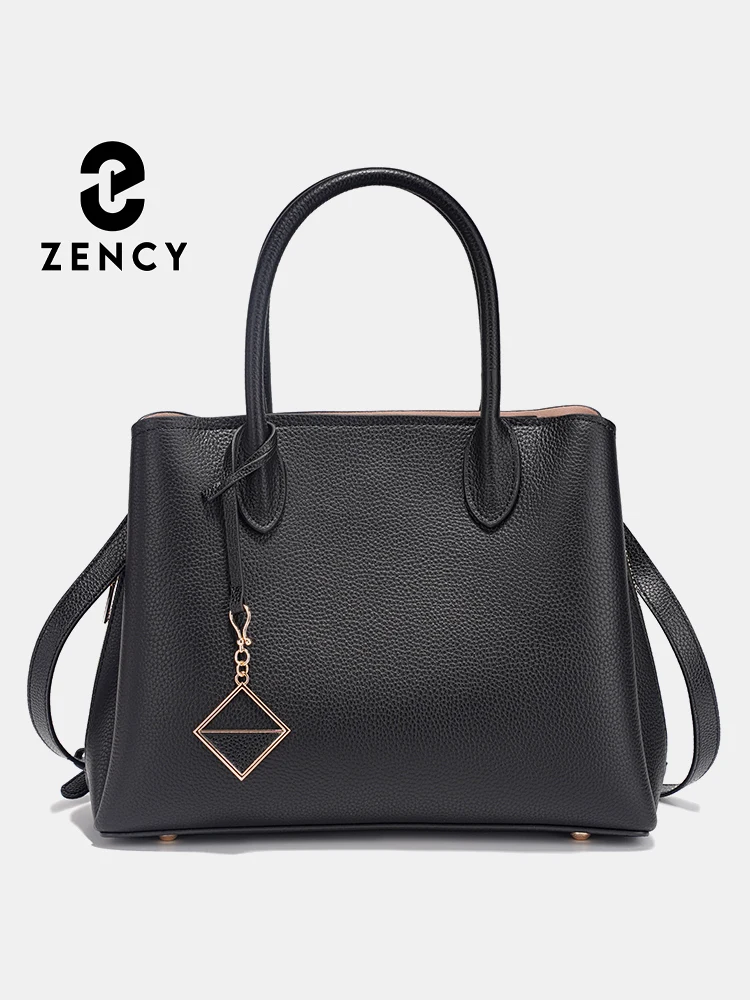 

Zency Women's Genuine Leather Satchel Handbag Large Shopper Designer Shoulder Bag Large Cross-body 2025 Top Handle Multipockets