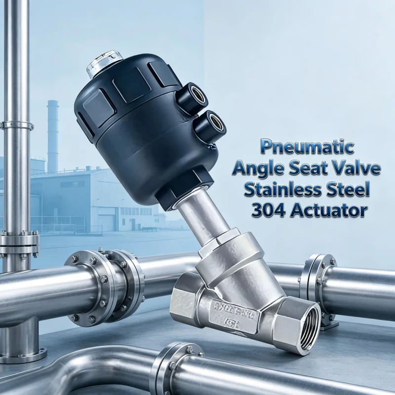Pneumatic Angle Seat Valve with Steam Modular Valve and Flanged Ends