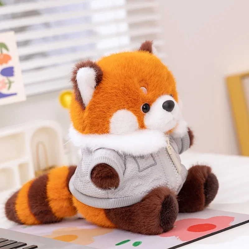 20Cm Kawaii Rode Wasbeer Dragen Kleding Knuffel Mooie Kleine Panda Leuke Zachte Knuffels Pop Kussen Voor Baby verjaardagscadeau