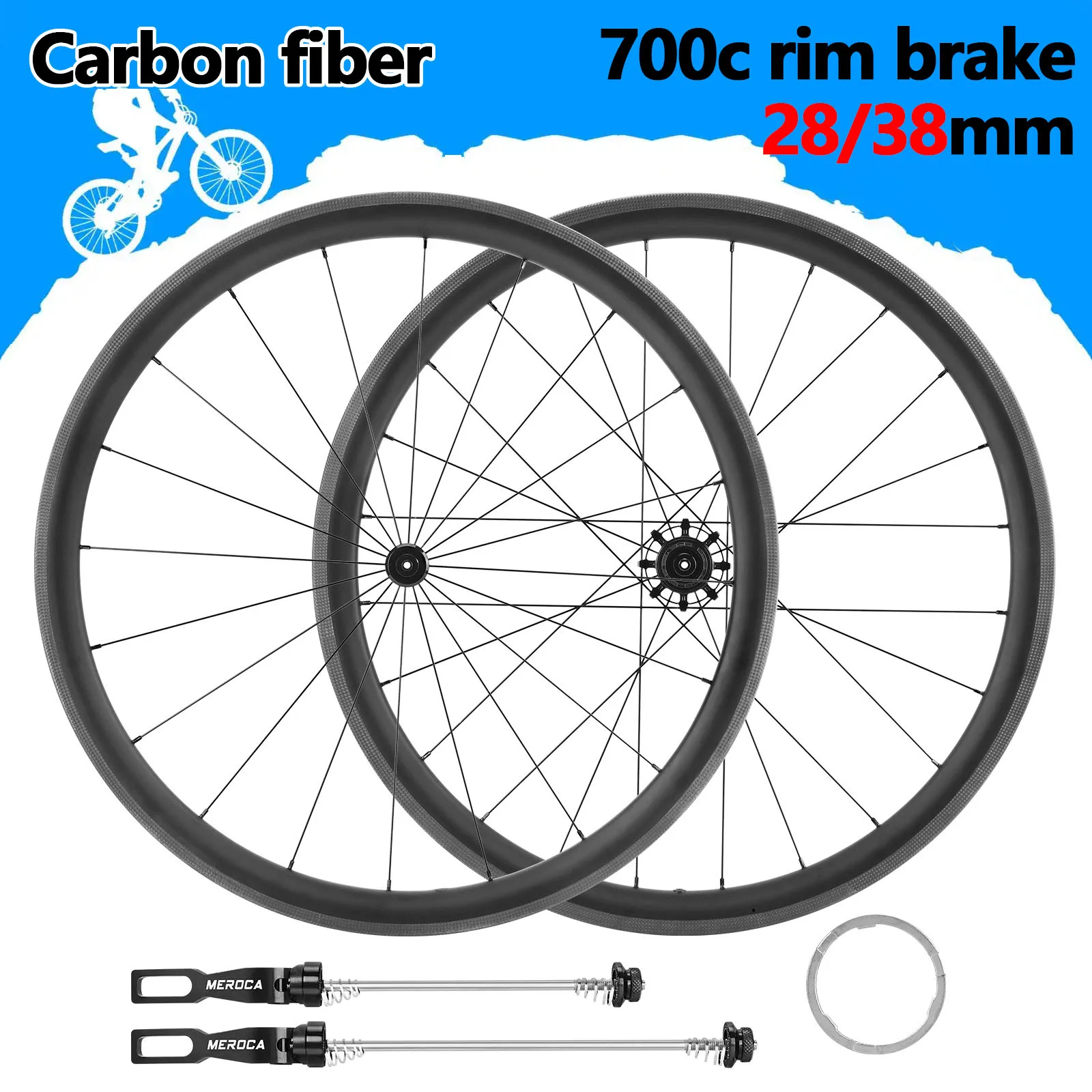 700c road wheels rim brake Wheel Set for Road Bike 28mm 38mm Height width v brake Wheelset Quick Release Bicycle Wheels