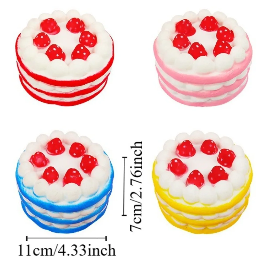 Simulation Strawberry Birthday Cake Squeeze Toy PU Pony Cake Slow Rebound Toy Decompression Cream Blaster Squishy Fingertip Toy