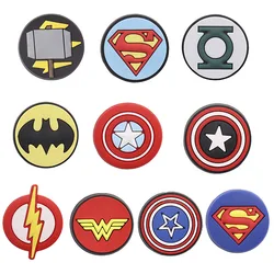 Dijes de PVC para zapatos, insignia de superhéroe, Superman, Batman, decoración para zapatos, regalo de cumpleaños para niños, 1-10 piezas, novedad